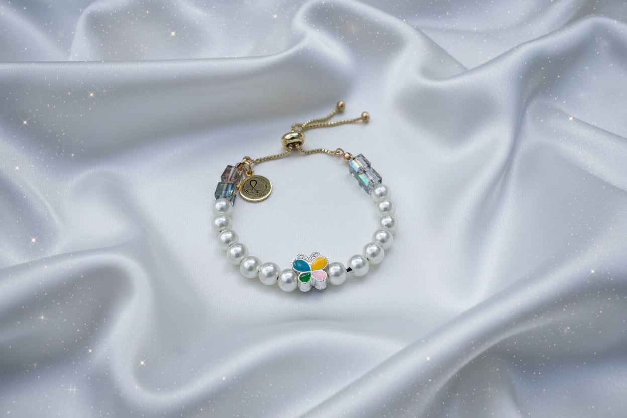 Rainbow Bloom Pearl Bracelet