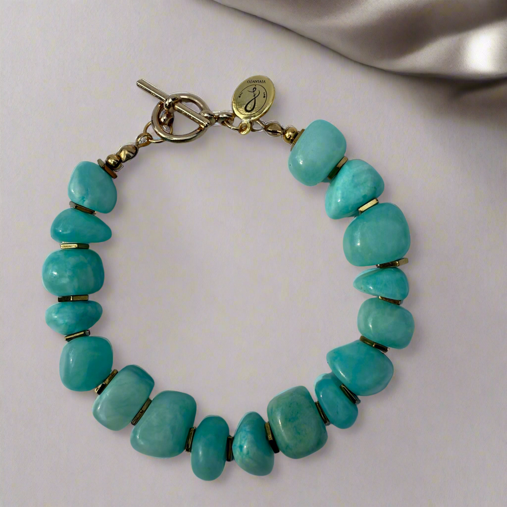 Elegant Amazonite and Hematite Bracelet