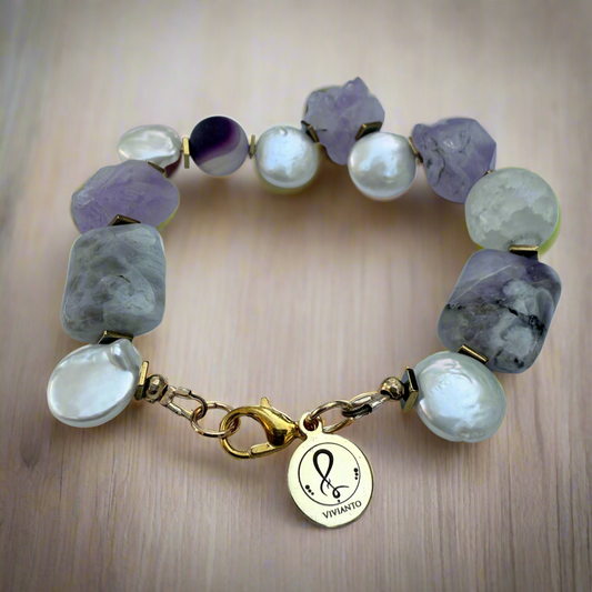 Amethyst Aria Pearls a bracelet