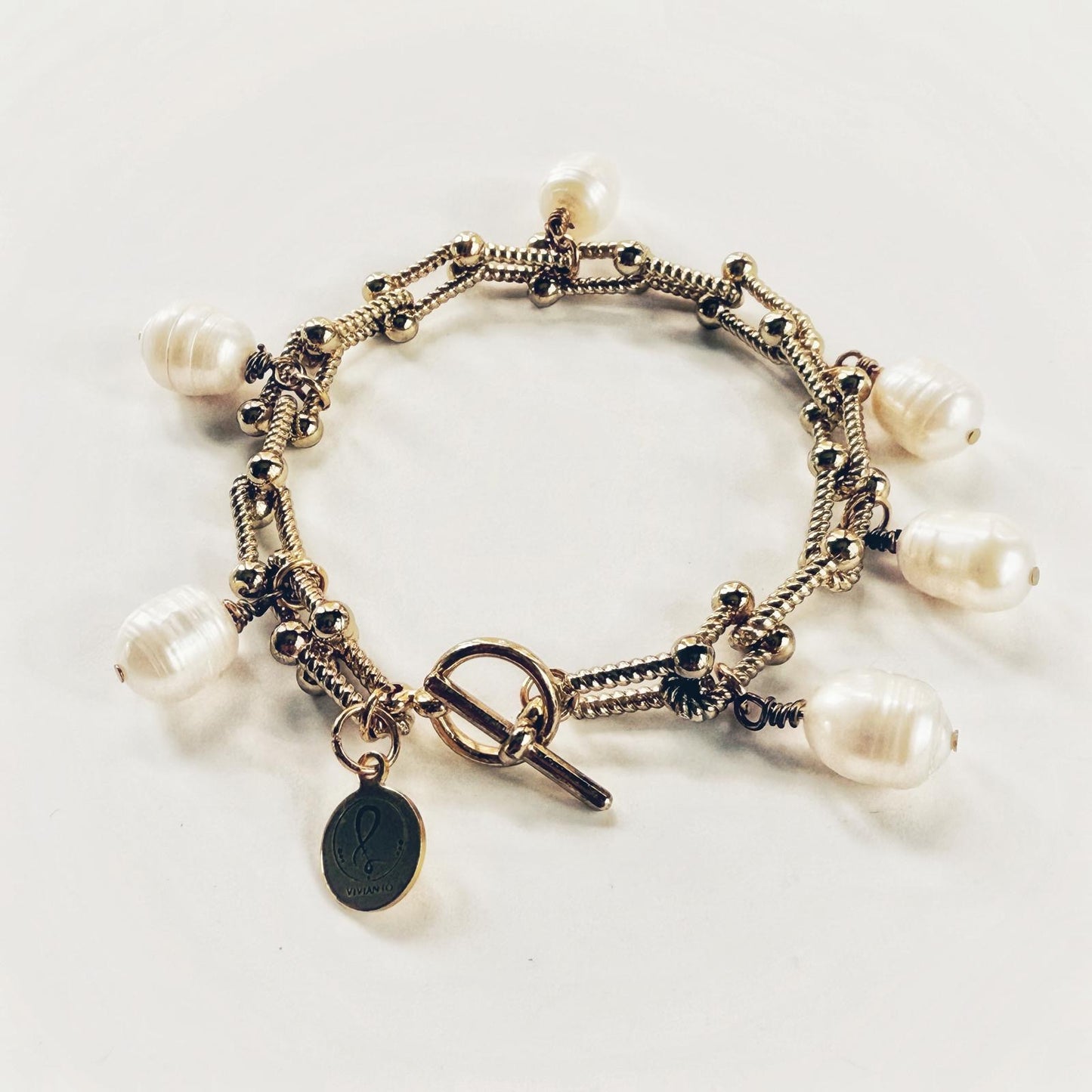 Pearls U-Link Chain Bracelet