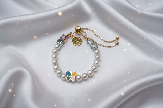 Rainbow Bloom Pearl Bracelet