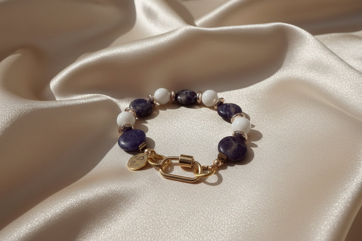 Sodalite & Milk Quartz Bracelet – Calm & Clarity