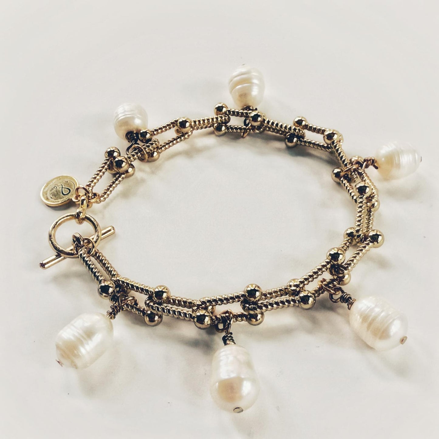 Pearls U-Link Chain Bracelet