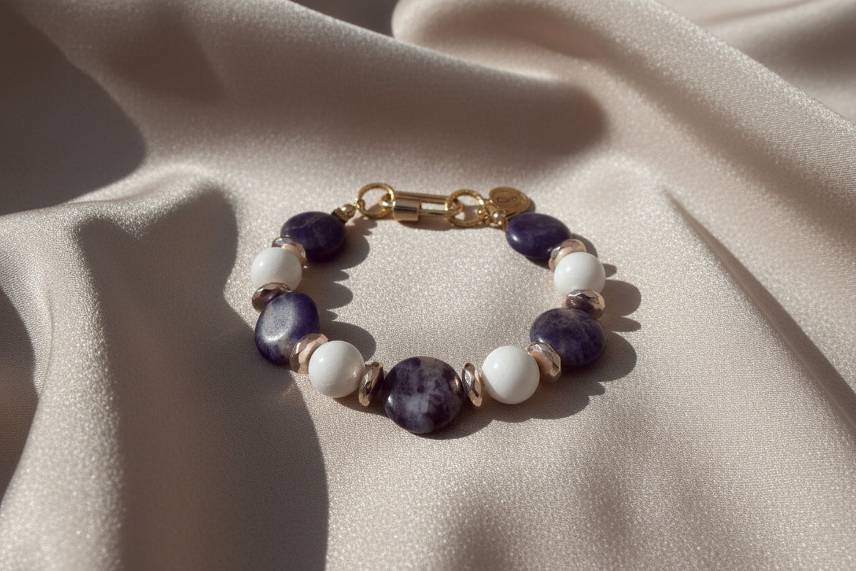 Sodalite & Milk Quartz Bracelet – Calm & Clarity