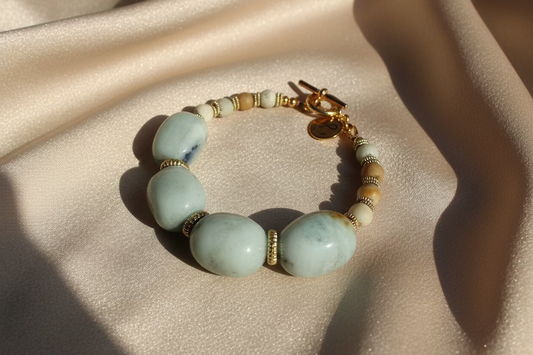 Moonlight Serenity Bracelet – Natural Jadeite & Moonstone