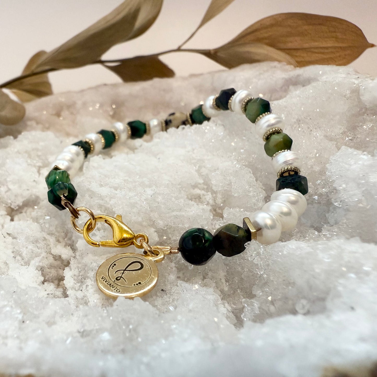 Emerald Forest Pearl Bracelet
