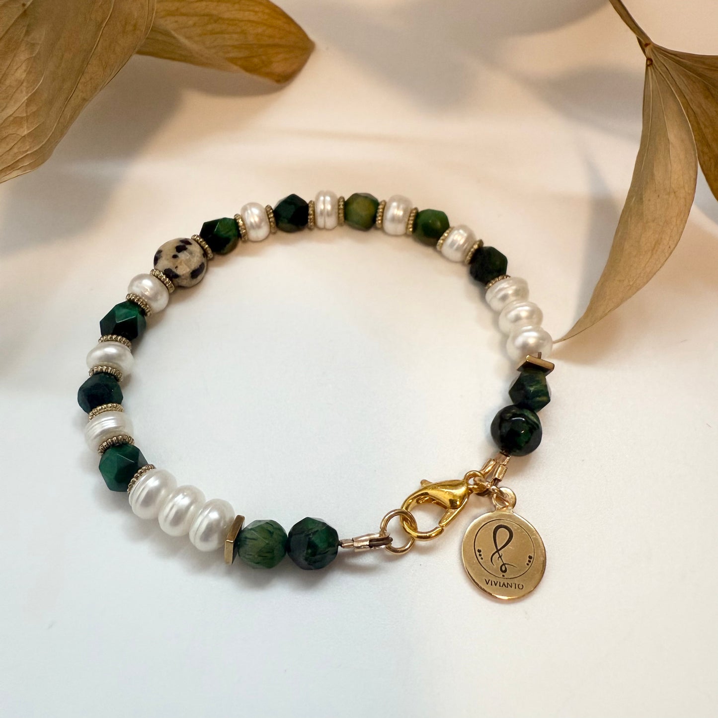 Emerald Forest Pearl Bracelet