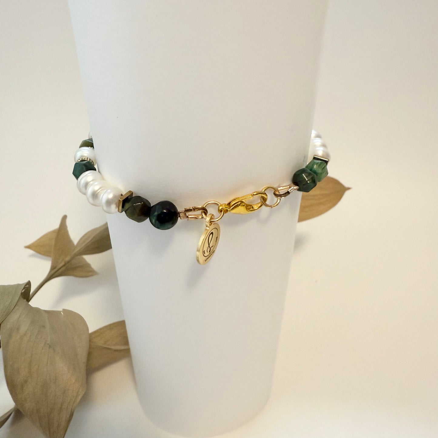 Emerald Forest Pearl Bracelet