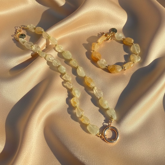 Citrine Necklace + Bracelet Set
